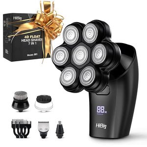 Head Shavers for Bald Men - 7D Arc Electric Razor with Magnetic Detachable Head Waterproof Wet Dry 5-in-1 Electric Shaving &amp Grooming Kit LED Display Rechargeable Head &amp Body Hair Shaver