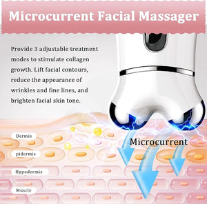 Microcurrent Face Device USB Microcurrent Facial Shaping Tool for Facial Wrinkle Removal and Anti-AgingMini Microcurrent Face Lift Device for Face Lifting and Facial Sculpting (White)