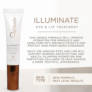 Osmosis ILLUMINATE Hydrating and Firming Eye &amp Lip Treatment with Niacinamide and Peptides for Aging Dry and Tired Skin 0.43 fl oz