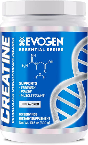 Evogen Creatine Monohydrate Powder - Micronized Creatine for Women &amp Men | Pure Creatine Powder Supplement for Strength Power &amp Recovery | Unflavored | 60 Servings