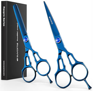 Suvorna Hair Cutting Scissors Professional with Thinning Shears for Hair | 2 Pcs Hair Shears | J2 Japanese Stainless Steel Professional Hair Scissors | 5.5" Hair Shear Professional.