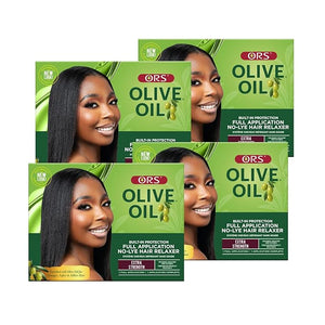ORS Olive Oil Built-In Protection Full Application No-Lye Hair Relaxer Extra Strength (Pack of 4)