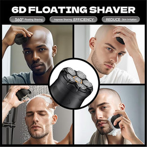 Bald Hair Clipper Hair Trimmer for A Bald Head Beard Shaver Magnetic Six-Blade Head Easy to Clean USB Charging Two-Speed Settings Extra-Long Battery Life an Ideal Gift for Fathers and Men