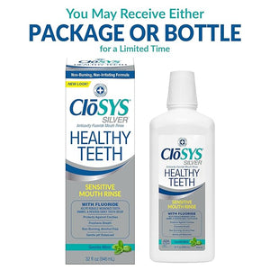 Closys Healthy Teeth Anti-Cavity Oral Rinse Mouthwash with Fluoride Non-Burning Non-Irritating ? 32 Fl Oz (Twin Pack)