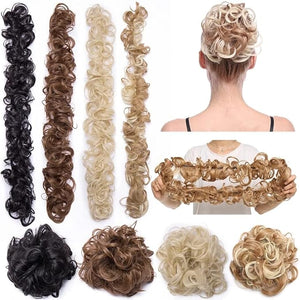 Hair Accessories 80cm Women's Synthetic Bun Messy Bun with Elastic Band Hair Bun Curl Wig Ponytail Extension Hair Extensions Wig Hair Pieces For Women(6AH613)