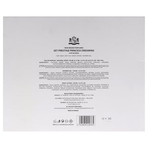 New Brand Prestige Princess Dreaming for Women - 4 Pc Gift Set 3.4oz EDP Spray 0.5oz EDP Spray 4.3oz Shower Gel 4.3oz Body Lotion