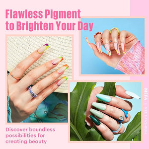 MEFA 32 Colors Gel Nail Polish Kit with U V Light, 54 Pcs Nude Pink Popular Gel Nail Polish Starters Set Essential Manicure Tools Nails Art Decorations DIY Gifts