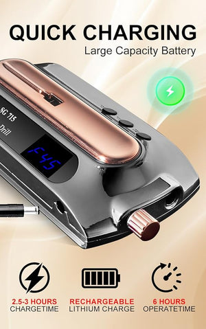 LimeGirl Nail Drill Professional 45000RPM Electric Nail File for Acrylic Nails Gel Nails with 11-in-1 Nail Drill Bits for Fast Polishing Manicure Pedicure Rechargeable Hand Foot Care Tool (Grey)