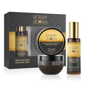 Hair Care Set Argan Oil Serum 50ml and Hair Mask 250ml Luxury Treatment Kit