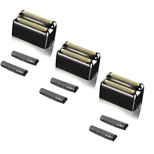 Professional Replacement Foil and Cutters for BaBylissPRO Barberology Double Foil Shaver Compatible with BaBylissPRO Barberology FXFS2 Shaver (3 black)