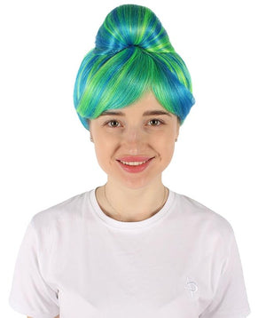 Women's Premium Bun Wig - Adjustable Capless Hair extensions with Realistic Synthetic Fibers - Multi-Color Elegant Bun Hairpiece for Halloween Cosplay and Everyday Wear Green Ombre