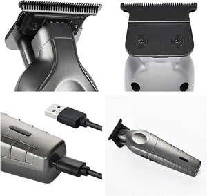 Blackout Trimmer Plus Zero Gap Barbers Tonic Blackout Trimmer Premium Zero-Gapped Cordless Rechargeable Safety Razor Hair Clipper Mens Grooming Shaving Kit for Face Mustache Body Ear (Grey)