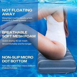 Hot Tub Cushion Pillow for Indoor or Outdoor Use 16 x 12 x 4.3 Inche Weighted Spa Pillow with Washable 4D Mesh Cover &amp Non-Slip Micro Dot Bottom Hot Tub Accessories for AdultsQuick Dry Grey