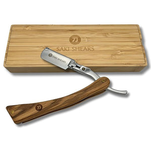 Straight Edge Shaving Razor with Disposable Blades For Classic Men's Shaving (Light Brown)