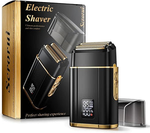 Foil Shavers Scrorui High Speed Double Floating Blades Electric Razor with 2 Adjustable Speed Electric Shaver LED Display IPX6 Waterproof Dry/Wet