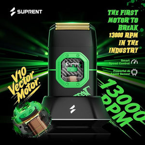 SUPRENT Professional Foil Shaver, 13000RPM Vector Motor Electric Razor for Head, Beard, &amp; Neck, Portable Close Face Shaver with Type-C Rechargeable