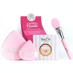 StansOut Ultimate Complexion Bundle: Liquid Foundation Brush Makeup Brushes for Liquid Cream Stick Foundation - Flat Round Blender Brushes - 101 Contoured 108 Straight - Long-Lasting