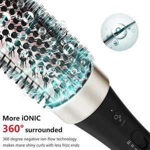 Ionic Thermal Brush Curling Iron Brush 1.5 Inch Heat Round Hair Curling Brush with Ceramic Tourmaline Hair Styler Dual Voltage Hot Brushes for Volume Hair Curler