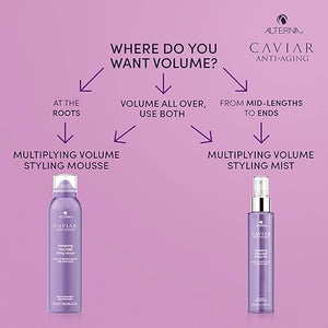 Alterna Haircare CAVIAR Anti-Aging Multiplying Volume Styling Mousse 8.2 Fl Oz | For Fine Thin Hair | Medium Hold | Create Instant Volume and Thickness | Sulfate Free