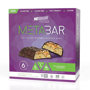 *NEW* No Sugar META BAR - High Protein Energy Bars, 0g Sugar, 14g Protein, Low Net Carb, Chocolate Caramel &amp; Peanut - Grab &amp; Go Protein Snack Bars with Six Layers of Decedent Delight - Gluten