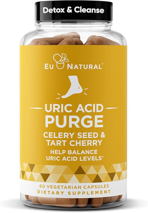 Purge Uric Acid Flush ? Eat &amp Drink What You Want ? Detox and Cleanse with Celery Seed Extract Tart Cherry &amp Chanca Piedra for Effective Joint Support &amp Active Mobility ? 60 Soft Vegan Ca