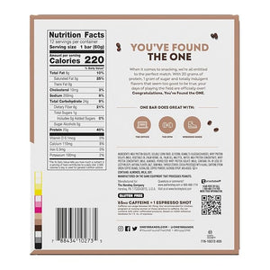 ONE Coffee Shop Caffeinated Protein Bars Vanilla Latte Gluten Free with 20g Protein and 65mg of Caffeine Energy Pantry Staples 2.12 oz (12 Count) Packaging May Vary