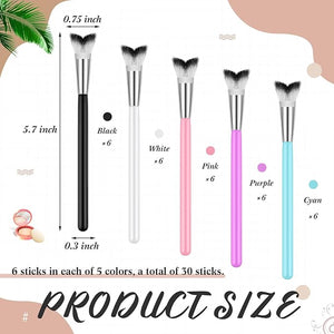 Mifoci 30 Pcs Curved Fluffy Lash Cleaning Brush Eyelash Extension Shampoo Brushes Swoop Eyelash Cleanser Brush Soft Makeup Removal Bath Tools for Home and Salon Use 5 Colors