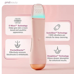 PMD Wave Pro - Professional-Grade Advanced Skin Spatula - Extract, Infuse, &amp; Lift - SonicGlow Vibration and E-Wave Technology - Clear Pores, Blackheads, &amp; Whiteheads