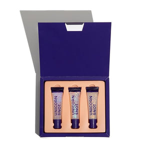 UNICORN SNOT Plant-Based Glitter Lip Gloss Gift Set - Sparkly &amp; Shimmer Lips for Christmas Gift Set | Holographic Lip Gloss, Stocking Stuffers for Holiday | Vegan &amp; Cruelty Free 0.37fl oz 3-Pa