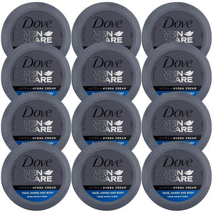 Dove Men+Care Ultra Hydra Cream Lotion, 3-In-1 Advanced Skin Care for Men, Face Cream, Hand &amp; Body Lotion for Dry Skin, 2.53 Fl Oz (Pack of 12)