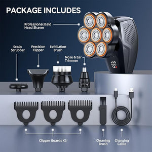 Head Shavers for Bald Men 7D Electric10000 RPM High-Speed Mens Head Shaver LED Display &amp 3 Speeds IPX8 Waterproof for Wet/Dry Use USB Fast Rechargeable