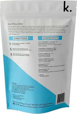 Keeko - Natural/Organic Oil Pulling Sachets (Morning Mint) (14 Packets (2 Week Course))