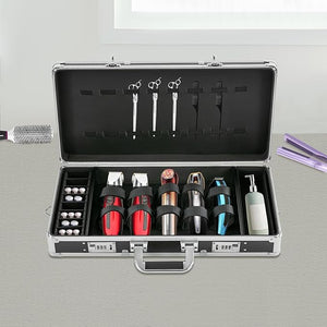 Professional Barber Case Barber Carrying Case Portable Travel Stylist Tool Box with Lock and Shoulder Strap Professional Salon Hair Cutting Grooming Kit Storage Organizer for Barber Supplies