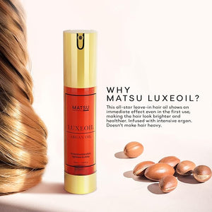 Matsu LUXEOIL ARGAN OIL |Intensive Hair Oil |Adds Shine &amp; Gloss |Controls Frizz |Oil Treatment Hair Oil For Dry Damaged Hair |Hair Oil For Dry Hair