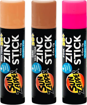 Sun Zapper Zinc Oxide Sunscreen Stick ? SPF 50+ Tinted 3-Pack (Light Dark Pink) ? Sunscreen Stick SPF Makeup Sunscreen Makeup SPF Blush Sunscreen Blush ? Water Resistant Made in Australia