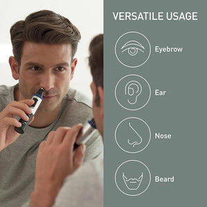 Panasonic ER-GN30-K Nose Ear n Facial Hair Trimmer Wet/Dry with Vortex Cleaning System Black