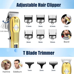 Hair Clippers for Men Professional Beard Trimmer Mens Shaver Electric Razor Nose Trimmer Kit Cordless Barber Clippers and Trimmers Set Hair Cutting Kit Shaving Machines for Men Grooming Gifts
