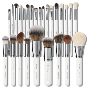 Professional Makeup Artist Brushes Set 26Pcs Real Natural Goat Hair Labeled White Makeup Brush Set with Foundation Powder blush concealer blending eyeshadow contour make up brushes set