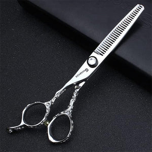 6.0 Inch Professional Stainless Barber Left Hand Scissors Set, Salon Haircut Left Hand Scissors Cutting Tools Kit (Cutting Scissors + Thinning Scissors), Perfect for Barber and Home Use
