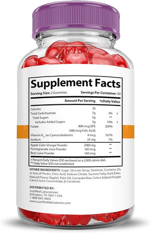 Justified Laboratories (3 Pack Rapid Ripped Keto ACV Gummies Extreme 2000MG Rapidripped Keto Gummies Apple Cider Vinegar Formulated with Pomegranate Beet Juice Powder B12 Vegan Non GMO 180 Gummys