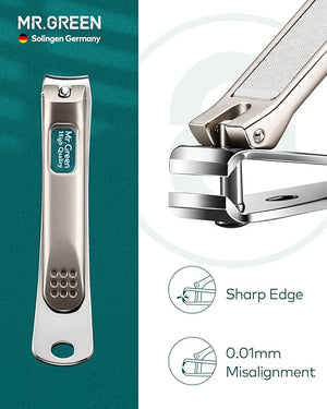 Manicure Set 8 in 1Professional Pedicure kitStainless Steel Manicure KitPortable Travel Grooming Kit Nail Care ToolsNail Clippers Pedicure Tools with Leather Travel Case (Green)