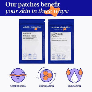 Wrinkles Schminkles Forehead &amp Under Eye Wrinkle Set - Reusable Silicone Patches for Smoothing Facial Lines - Overnight Wrinkle Reduction (1 Pair)