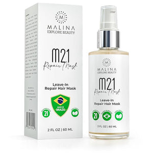 Malina Leave-In Repair Hair Mask for a Naturally Glowing Hair I Made in Brazil I Full XL size 2 Fl Oz