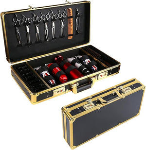 Barber Carrying Case Portable Travel Stylist Tool Box Beauty Hair Cutting Kit Professional Case with Code Lock for Home Salon Barber Supplies Organize (21.65''x10.63'' x3.94''-Color1)