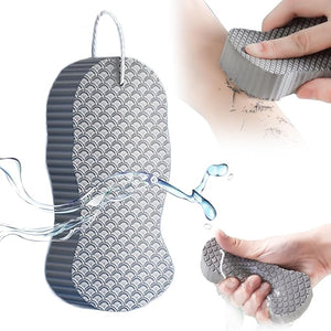 Magic Exfoliating Body Scrubber 2026 New 3D Super Soft Exfoliating Bath Sponge Skin Friendly and Reusable for Adults Women and Men for Body Removes Dead Skin (Grey)