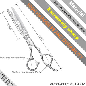 High-end Professional Hair Thinning Scissors Hair Cutting Teeth Shears Barber Hairdressing Texturizing Scissor Extremely Very Sharp 6.25 Inch Stainless Steel Alloy For MenWomenSalon &amp Home