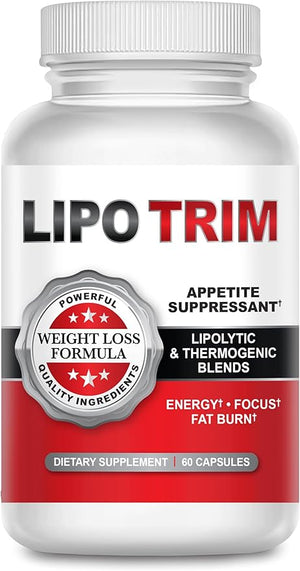 Lipo Trim- Advanced Lipogenic Thermogenic Diet Pills ? Boost Energy Enhance Focus and Accelerate Fat Loss- 60 Fast Acting Appetite Suppressant Capsules