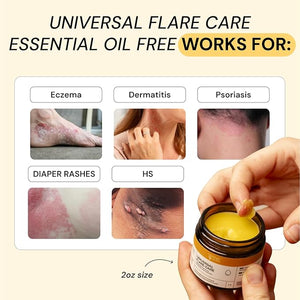 MyMagicHealer Universal Flare Care | Essential Oil Free | Relief for Rashes Eczema Psoriasis Hidradenitis Suppurativa Impetigo Dermatitis Wound Care Sensitive Skin w/Propolis &amp Egg Yolk 4 o