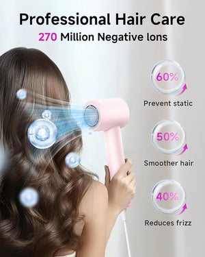 PLUZZ Ionic Hair Dryer with Diffuser Professional High-Speed Blow Dryer for Women &amp Men 110000 RPM Brushless Motor Fast Drying &amp Low Noise Thermo-Control Lightweight &amp Compact for Hom