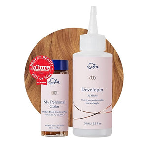 eSalon Permanent Hair Color &amp; Hair Dye Complete Kit - Medium Blonde Strawberry- Personal Colorist Kit for Up To 100% Gray Coverage for All Hair Types - Professional-Grade Ammonia-Free Hair Dye